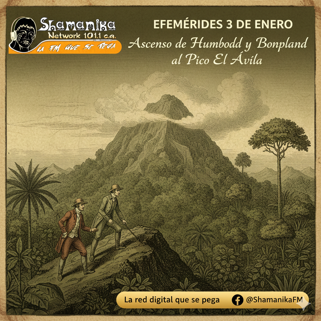 Efemerides: 3 de enero Ascenso de Humboldt y Bonpland al Pico El Ávila