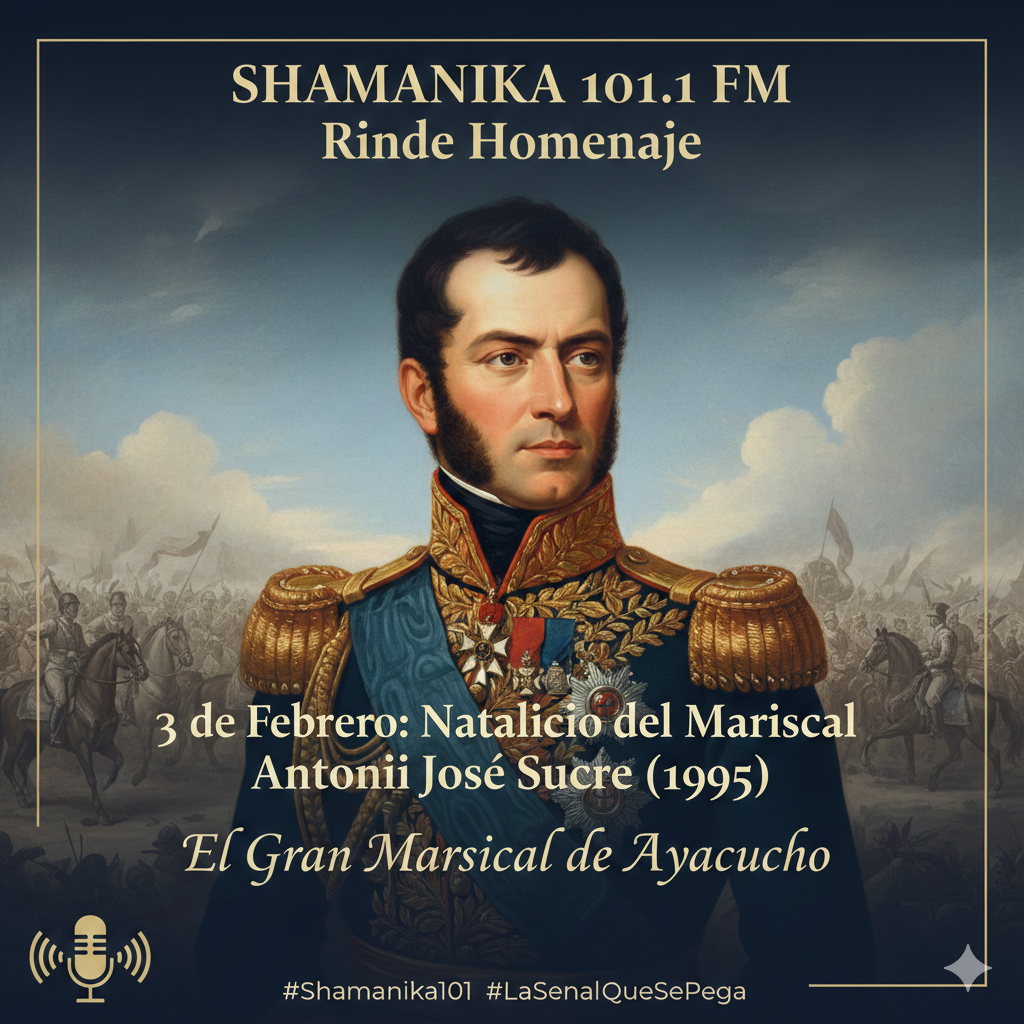 Shamanika 101.1 FM Rinde Homenaje al «Gran Mariscal de Ayacucho»: Antonio José de Sucre